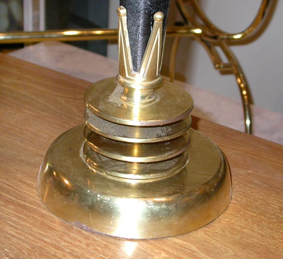 Pair of metal plated table lams.