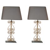 Pair of Wrought Iron Lamps Pair of Wrought Iron Lamps