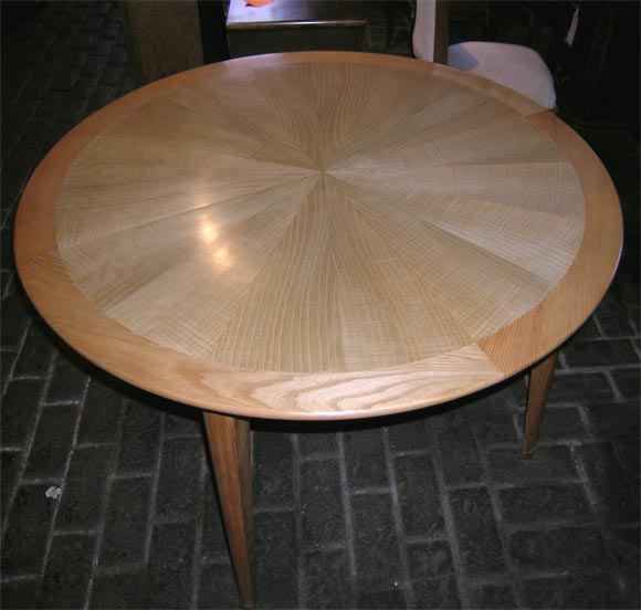 Mid-20th Century Round Ash Marquetry French Table