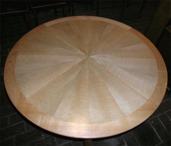 Round Ash Marquetry French Table 1