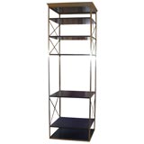 Tall Stainless & Laminate Etagere in the manner of Maison Jansen