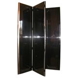 Black Lacquerd Four Panel Screen - Artist Signed Black Lacquerd Four Panel Screen - Artist Signed