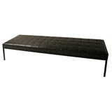 Long Black Leather Bench