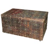 Leather and brass studded travel chest