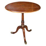 Walnut and Brass Pedestal Table