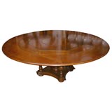 French Cherry Round Dining Table with build-in Lazy Susan