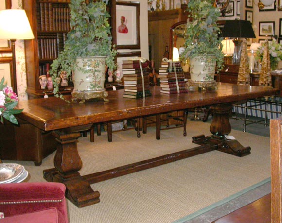 Walnut Trestle Style Dining Table<br />
Also Available in 8' length