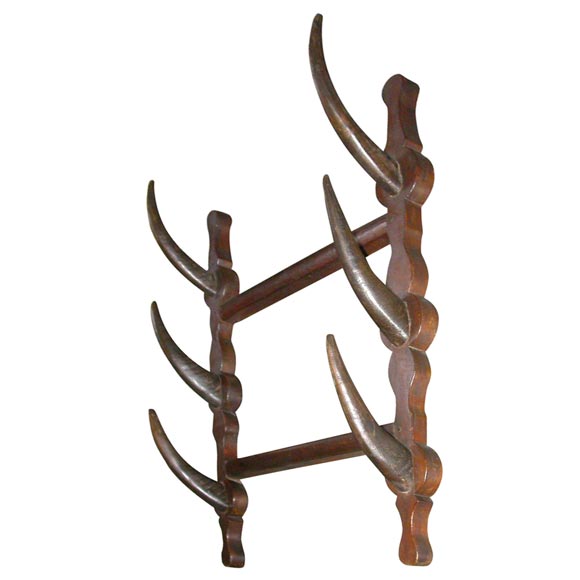French Horn and Fruitwood Gun Rack
