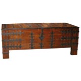 Walnut and Iron Trunk with Legs