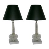 Pair of Crackle Glass Lamps
