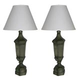 Pair Large Tole Lamps