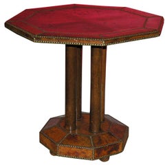 Arts and Crafts Leather Octagonal Studded Table