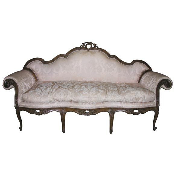 Venetian 18th Century Rococo Walnut  Settee For Sale