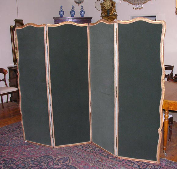 Continental 19th Century 4 Panels Gilt Wood Screen
