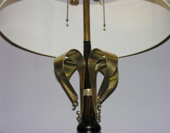Brass Pair of French Art Moderne Table Lamps For Sale