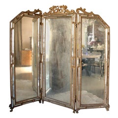 18th c. Italian Three Leaf Screen Mirror