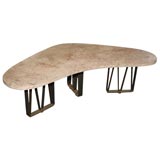 Coffee table in the manner of Jean Royere boomerang shape