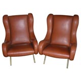 Pair of Marco Zanusso Chairs In Leather