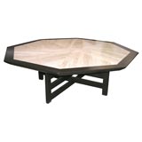 Retro Coffee Table with Travetine Top designed by Harvey Probber