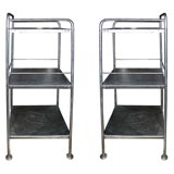Pair of 3 Tiered Metal End Tables
