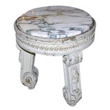 French 19th Century Painted Round Table with Marble Top French 19th Century Painted Round Table with Marble Top