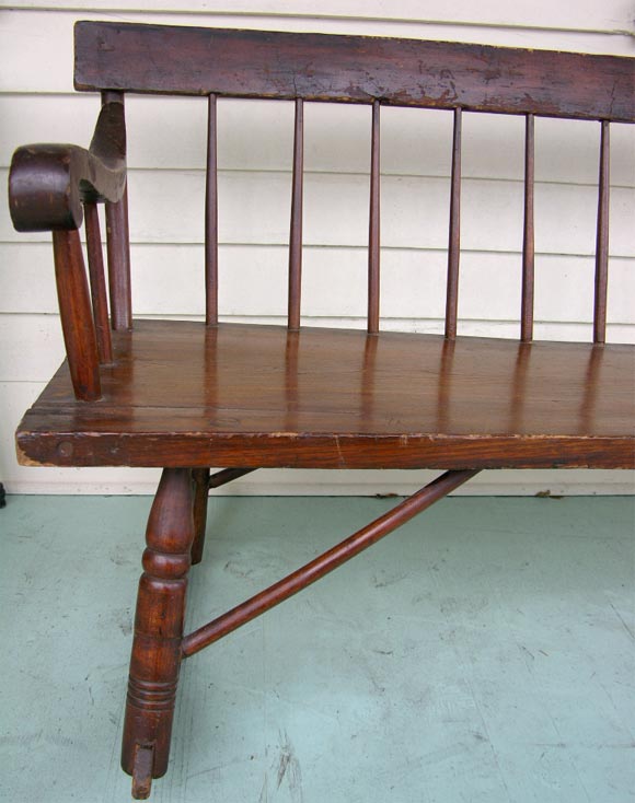 Mid-20th Century Pine Rocker Bench-windsor style For Sale