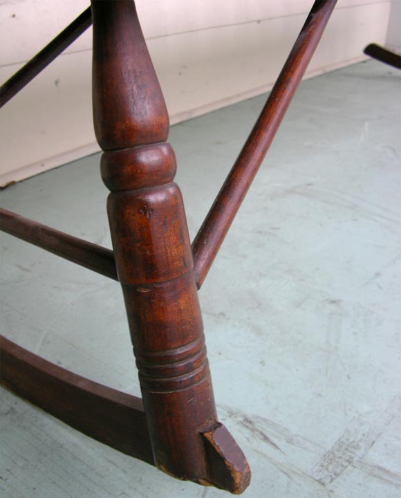Pine Rocker Bench-windsor style For Sale 3