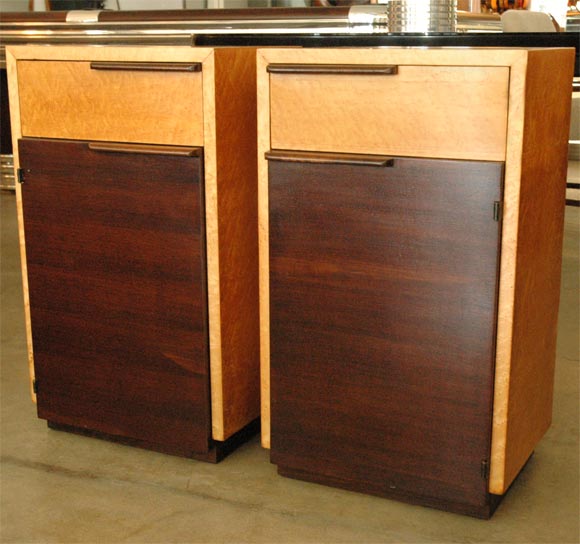 Rare Pair Art Deco Nightstands by Gilbert Rhode