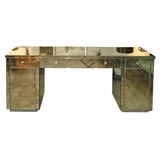 Outstanding Antiqued Glass Mirrored Desk or Vanity