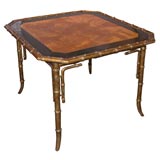 Faux Bamboo Chinese Chipendale  Game Table