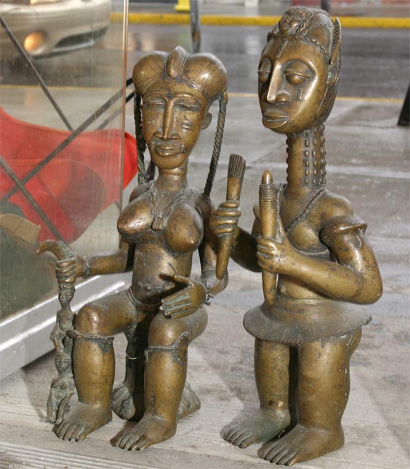 Pair of Bronze Ivory Coast Figures 2