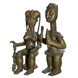 Pair of Bronze Ivory Coast Figures