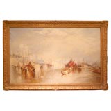 Antique Oil on Canvas of the Grand Canal
