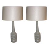 Pair Of Glazed Earthenware Lamps  By Palshus.