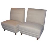 Pr. Custom Designed Slipper Chairs by Eugene Schoen