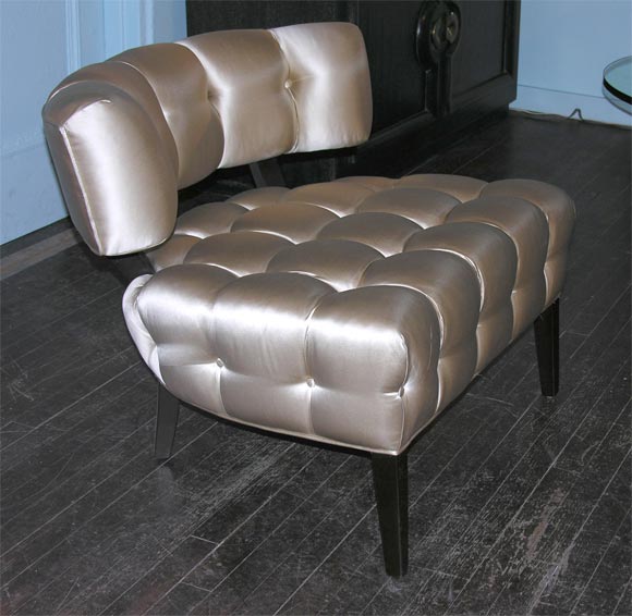 Made-to-Order  Tufted Lounge Chair In Excellent Condition In New York, NY