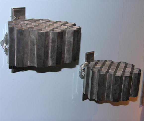 Pr. of Wabbes  "Honeycomb" Sconces