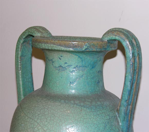 Glazed A Two Handled Galloway Ceramic Floor Urn.