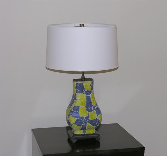 A Bouck White Chinoiserie Ceramic Table Lamp.