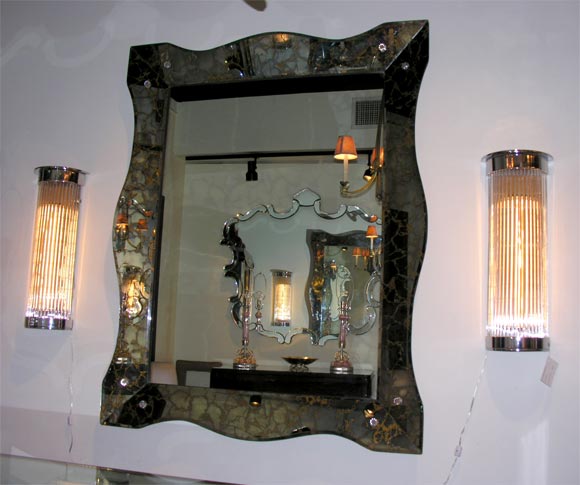 1940's Hollywood Gold Vein Mirror