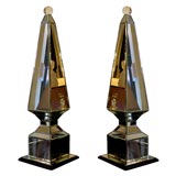Pair of  Mirrored Obelisks