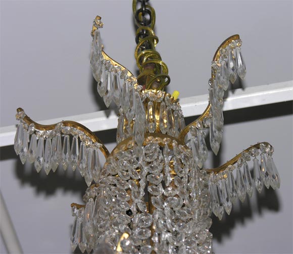 20th Century Unusual and large crystal and bronze Art Deco Chandelier