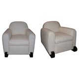 Pair of large Art Deco Club Chairs