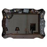 Large rectangular beveled & etched Mirror