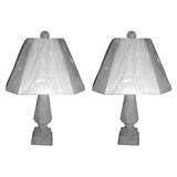 Antique French Stone Baluster Lamps