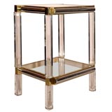 A French Lucite and Mixed Metal Side Table