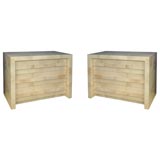 A Pair of Parchment-Clad Modernist Chests by Karl Springer