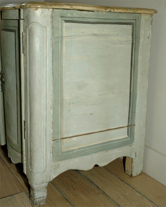Mid-18th Century French Normandy Painted Buffet with Faux Marble Top 5