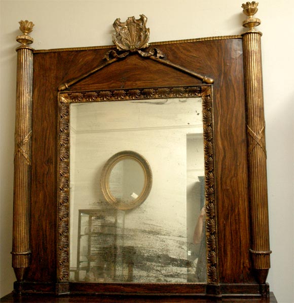 Carved Giltwood and Faux Bois Painted Mirror from early 19th Century France In Good Condition In Los Angeles, CA