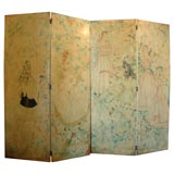 Four Panel Hand Painted Screen Four Panel Hand Painted Screen